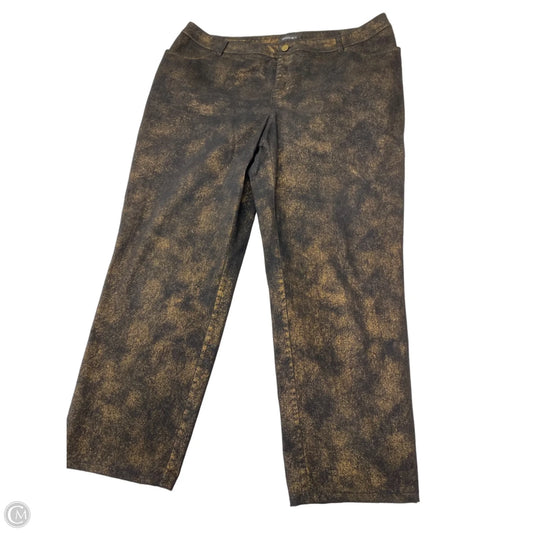 Pants Designer By Lafayette 148 In Black & Gold, Size: 16