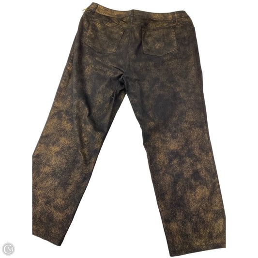 Pants Designer By Lafayette 148 In Black & Gold, Size: 16