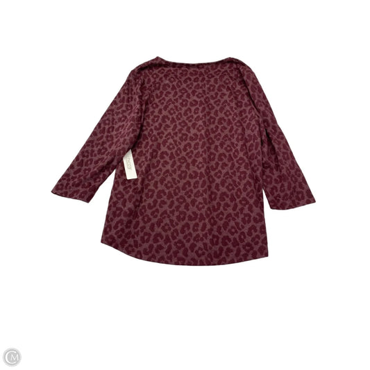 Top Long Sleeve By Chicos In Maroon, Size: M