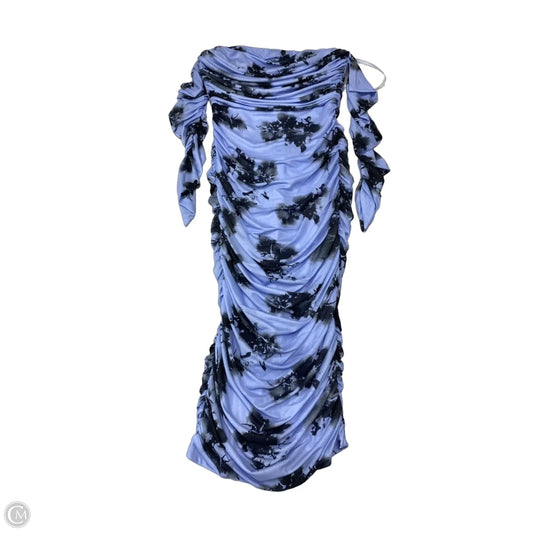 Dress Party Midi By Clothes Mentor In Black & Blue, Size: M