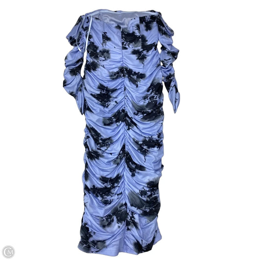 Dress Party Midi By Clothes Mentor In Black & Blue, Size: M