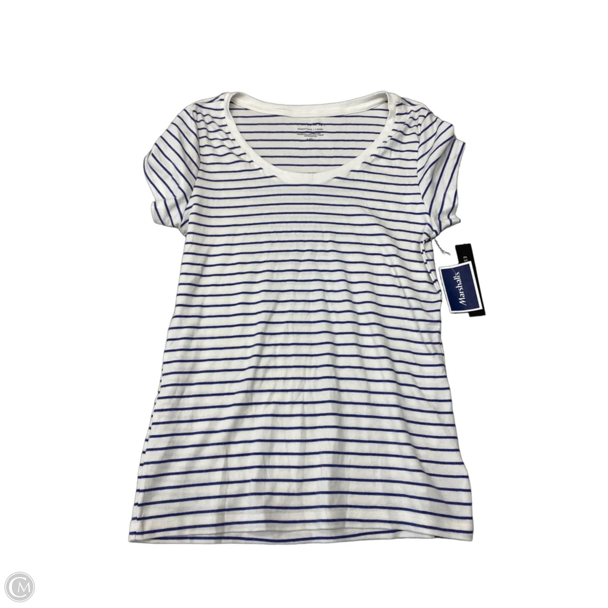 Top Short Sleeve Basic By Tahari In Striped Pattern, Size: L