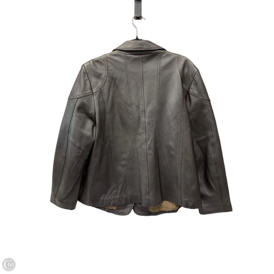 Jacket Leather By Lane Bryant In Brown, Size: 1x
