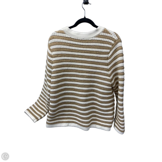 Sweater Cardigan By Talbots In Striped Pattern, Size: 2x
