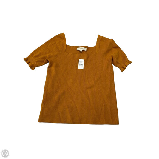 Top Short Sleeve Basic By Loft In Orange, Size: M