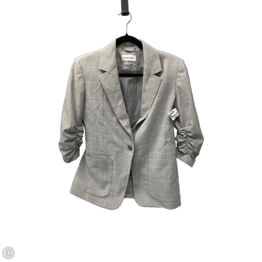 Blazer By Calvin Klein In Grey, Size: Xs