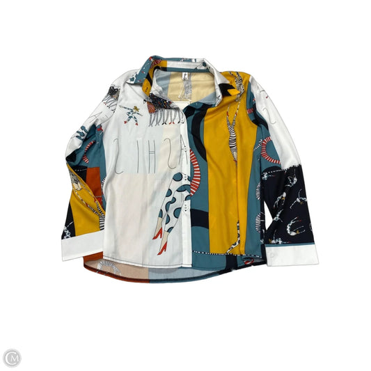 Top Long Sleeve By Cme In Multi-colored, Size: L