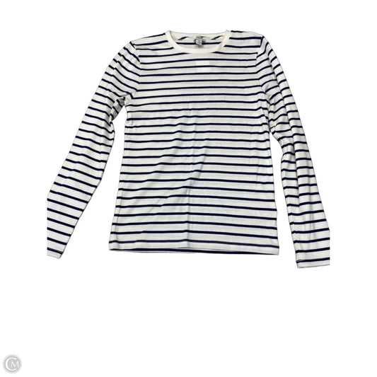 Top Long Sleeve Basic By J. Crew In Striped Pattern, Size: M