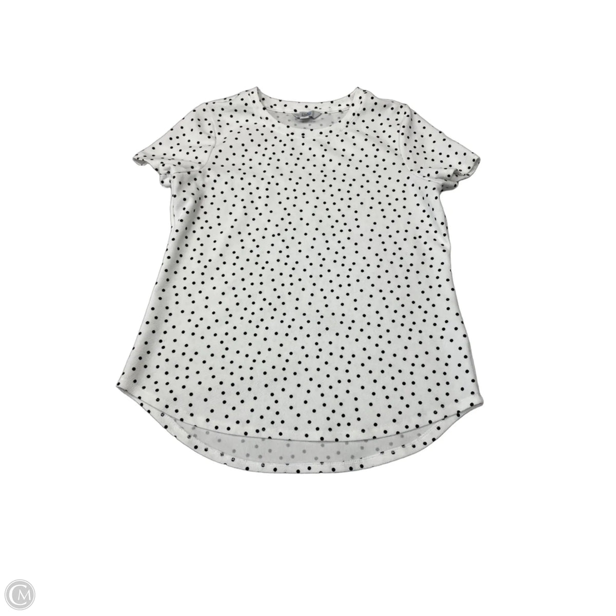 Top Short Sleeve Basic By Croft And Barrow In Polkadot Pattern, Size: S
