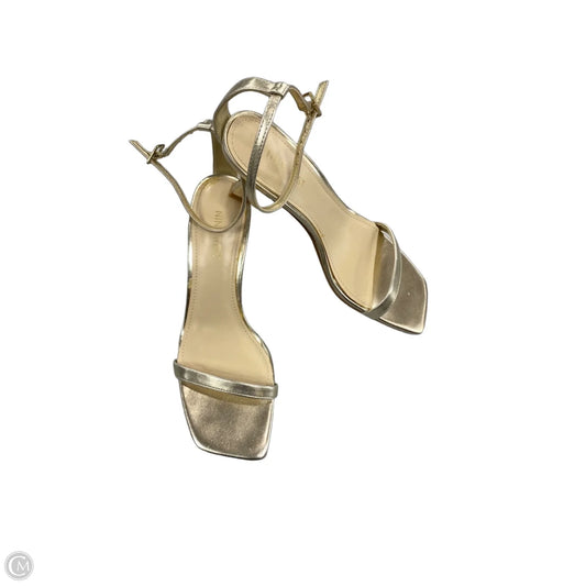 Sandals Heels Kitten By Nine West In Gold, Size: 8