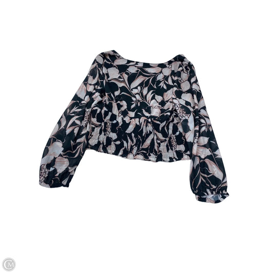 Blouse Long Sleeve By Banana Republic In Floral Print, Size: Xl