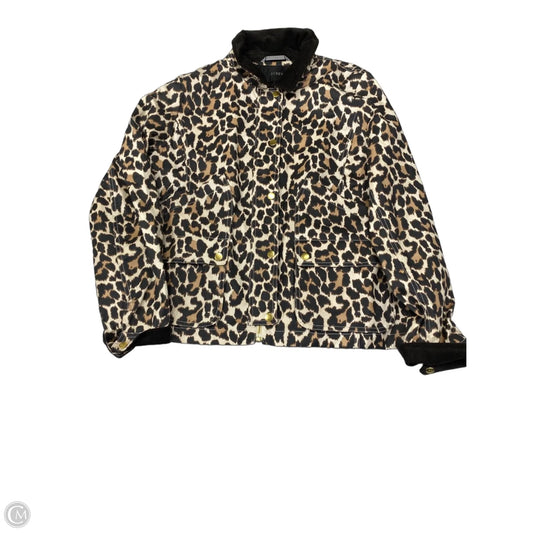 Coat Raincoat By J. Crew In Animal Print, Size: L