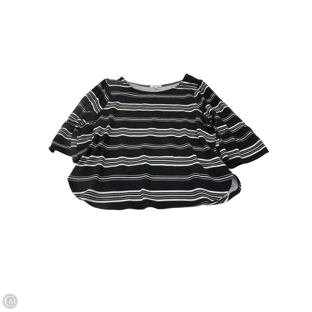 Top 3/4 Sleeve By Green Envelope In Striped Pattern, Size: 2x
