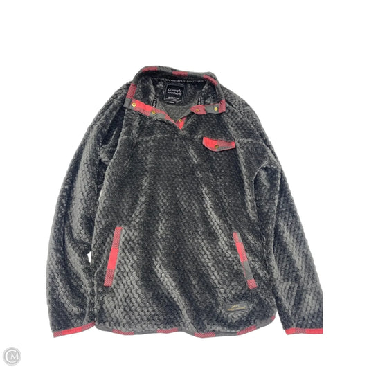 Jacket Fleece By Simply Southern In Grey, Size: M