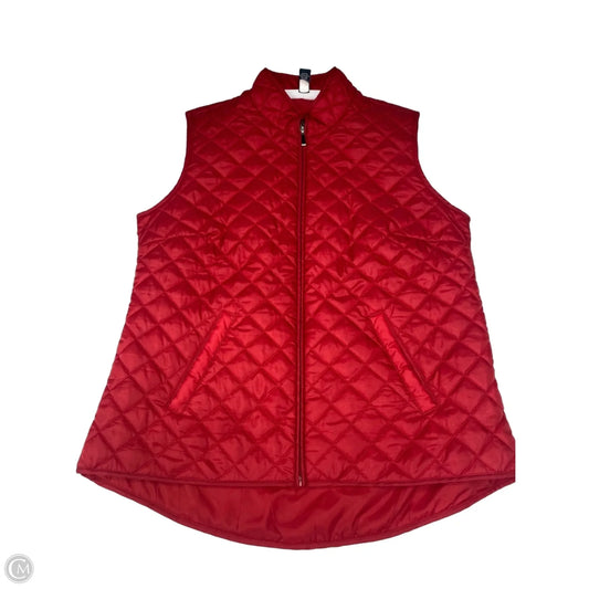 Vest Puffer & Quilted By Karen Scott In Red, Size: M