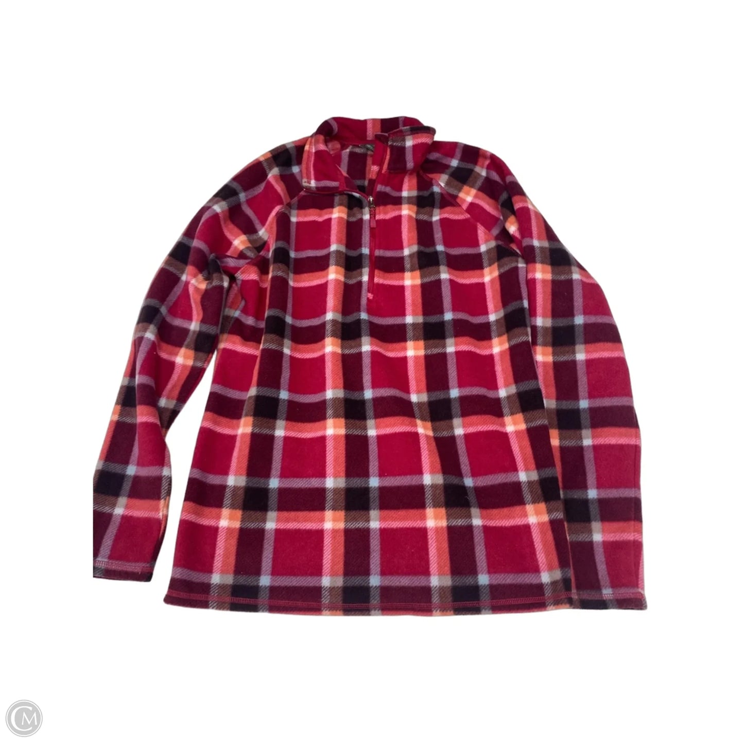 Jacket Fleece By Eddie Bauer In Plaid Pattern, Size: M
