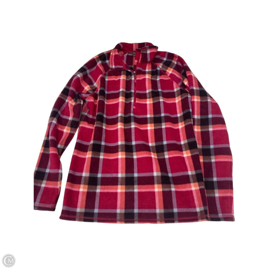 Jacket Fleece By Eddie Bauer In Plaid Pattern, Size: M