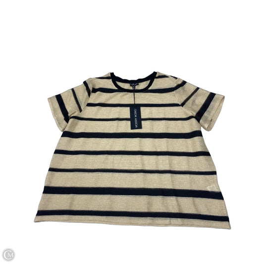 Top Short Sleeve By Modern Works In Black & Cream, Size: Xl