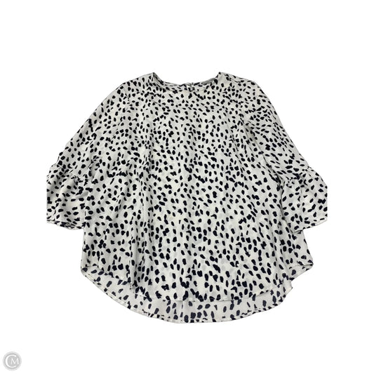 Blouse Long Sleeve By Ces Femme In Black & White, Size: L