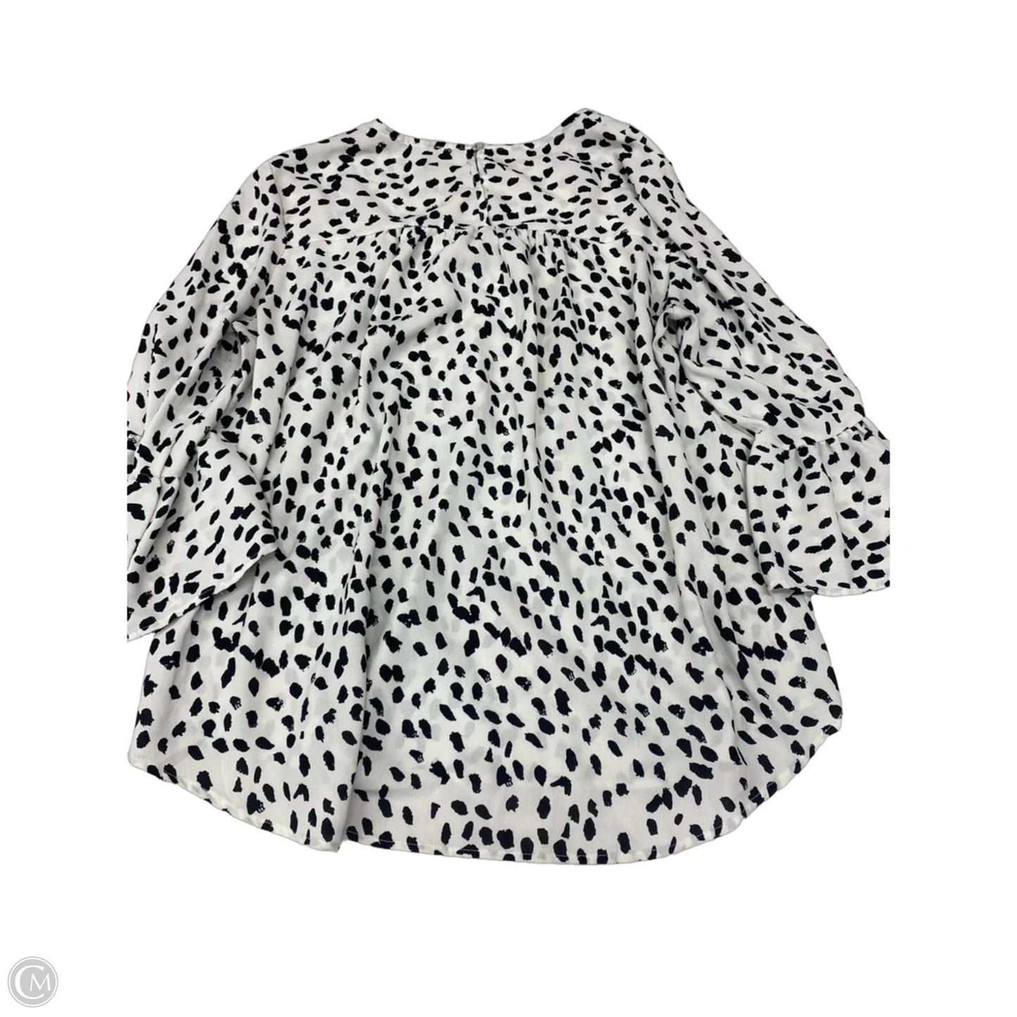 Blouse Long Sleeve By Ces Femme In Black & White, Size: L
