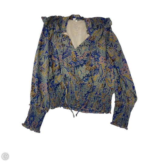 Blouse Long Sleeve By Elan In Multi-colored, Size: L