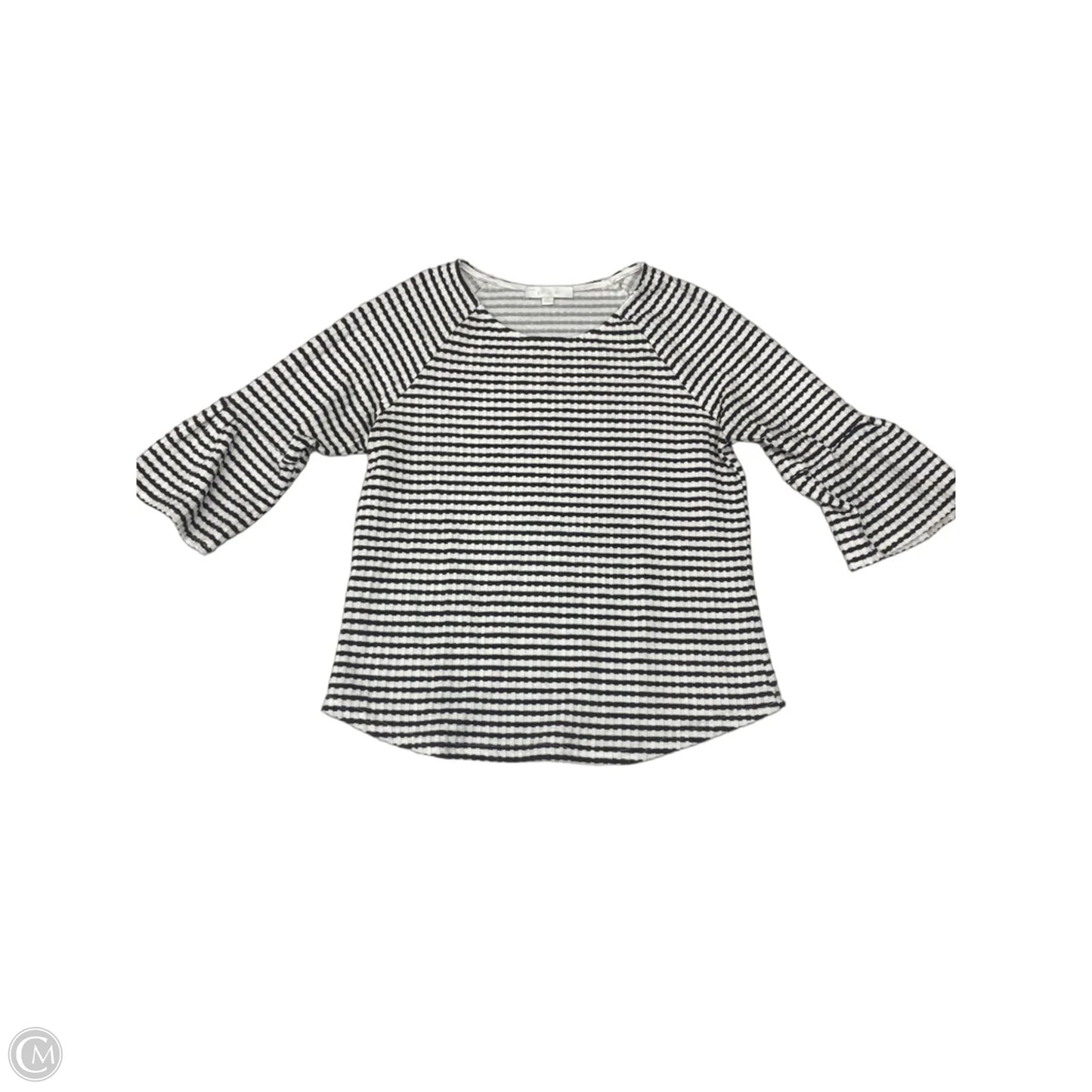 Top 3/4 Sleeve By Eri + Ali In Striped Pattern, Size: M