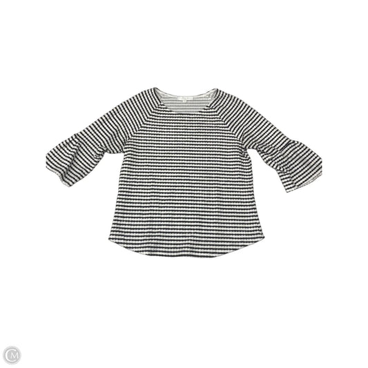 Top 3/4 Sleeve By Eri + Ali In Striped Pattern, Size: M