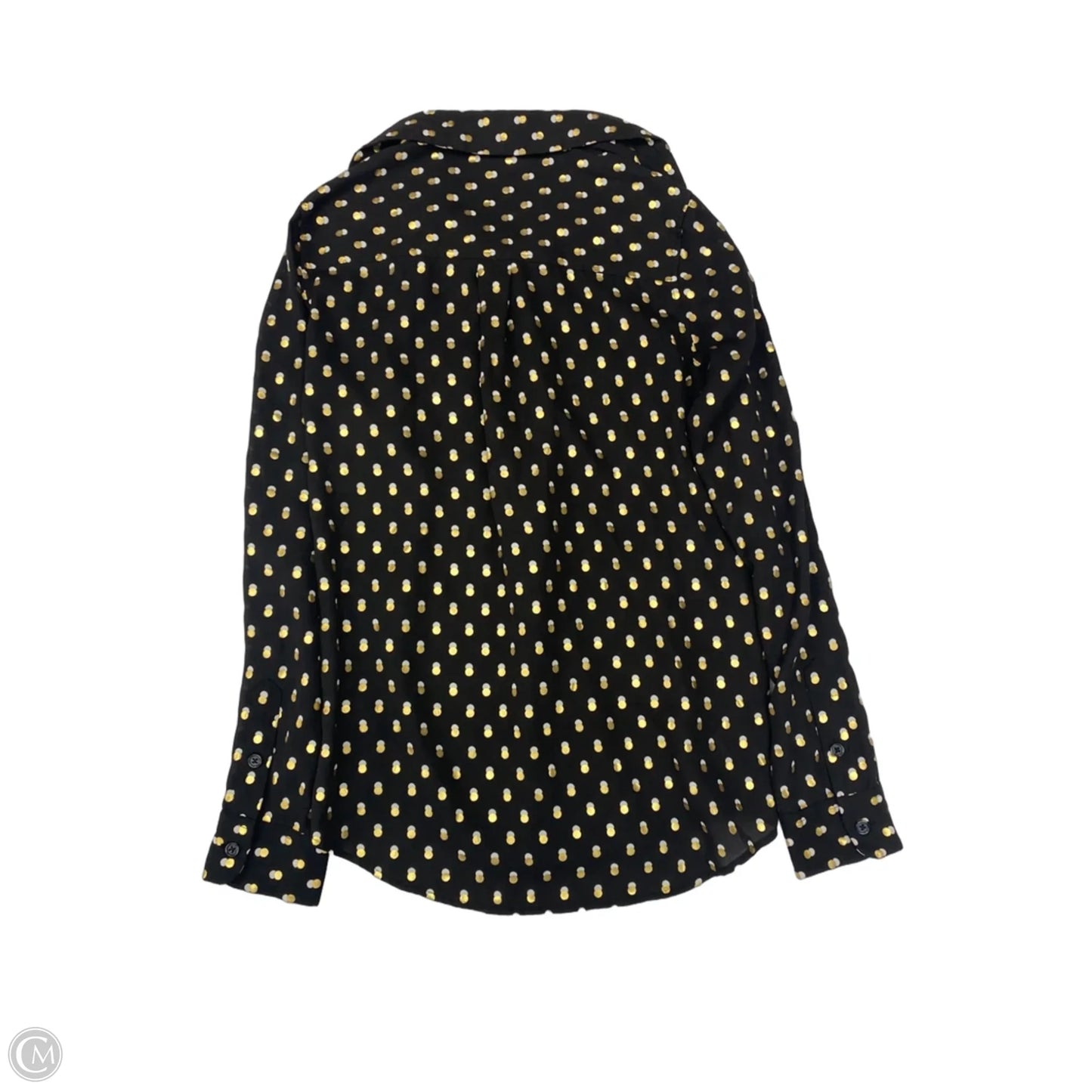 Blouse Long Sleeve By Who What Wear In Polkadot Pattern, Size: S