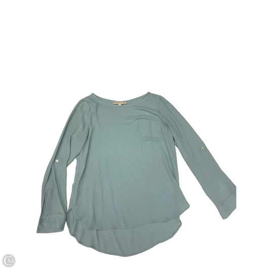 Blouse Long Sleeve By Loft In Aqua, Size: M
