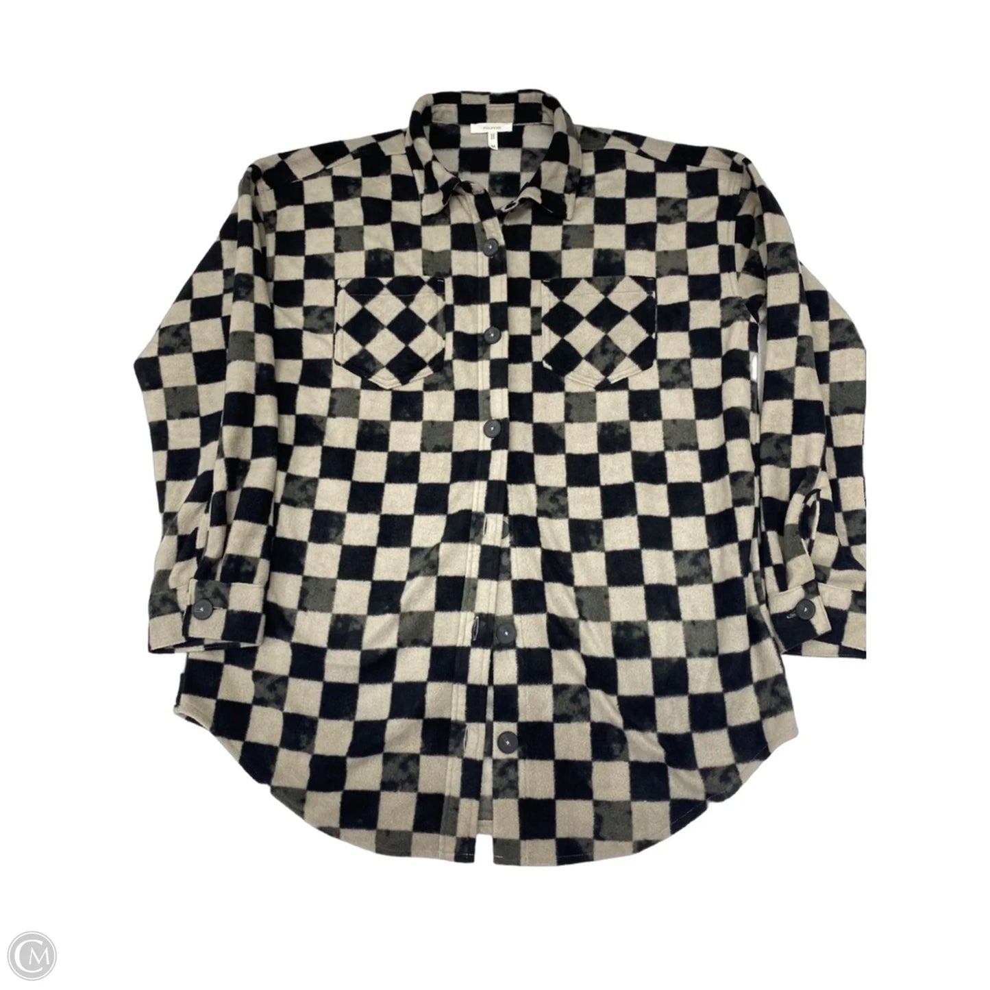 Jacket Fleece By Maurices In Black & Grey, Size: M