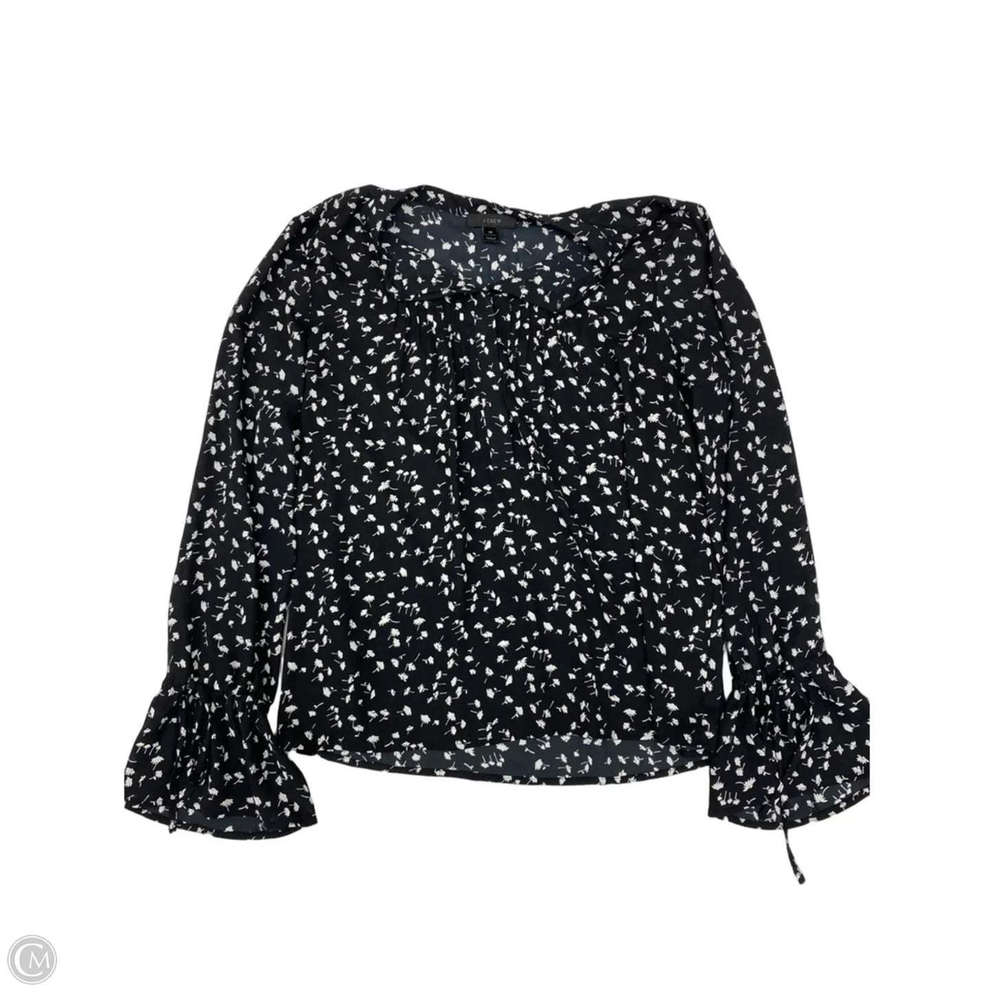 Blouse Long Sleeve By J. Crew In Black & White, Size: Xs