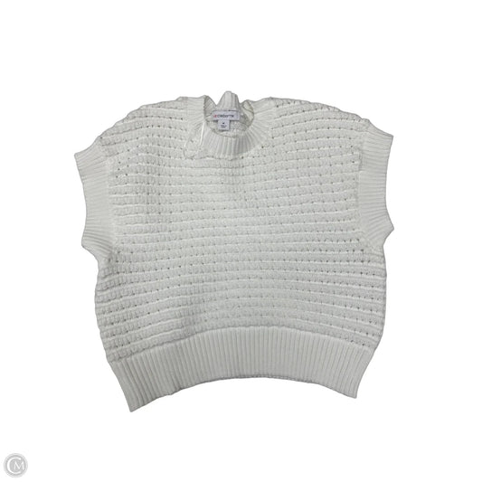 Sweater Short Sleeve By Liz Claiborne In White, Size: M