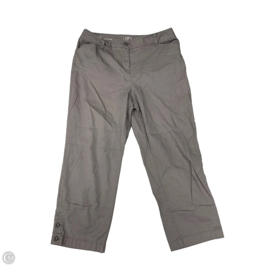 Pants Cropped By Loft In Grey, Size: 10