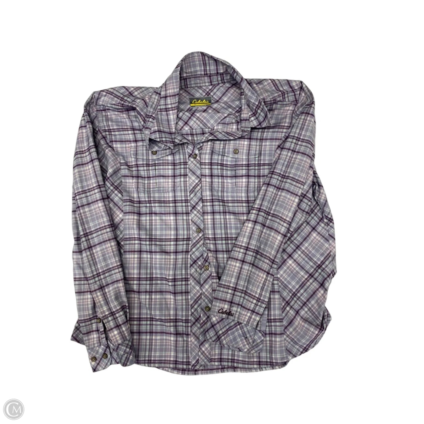 Top Long Sleeve By Cabelas In Plaid Pattern, Size: Xl