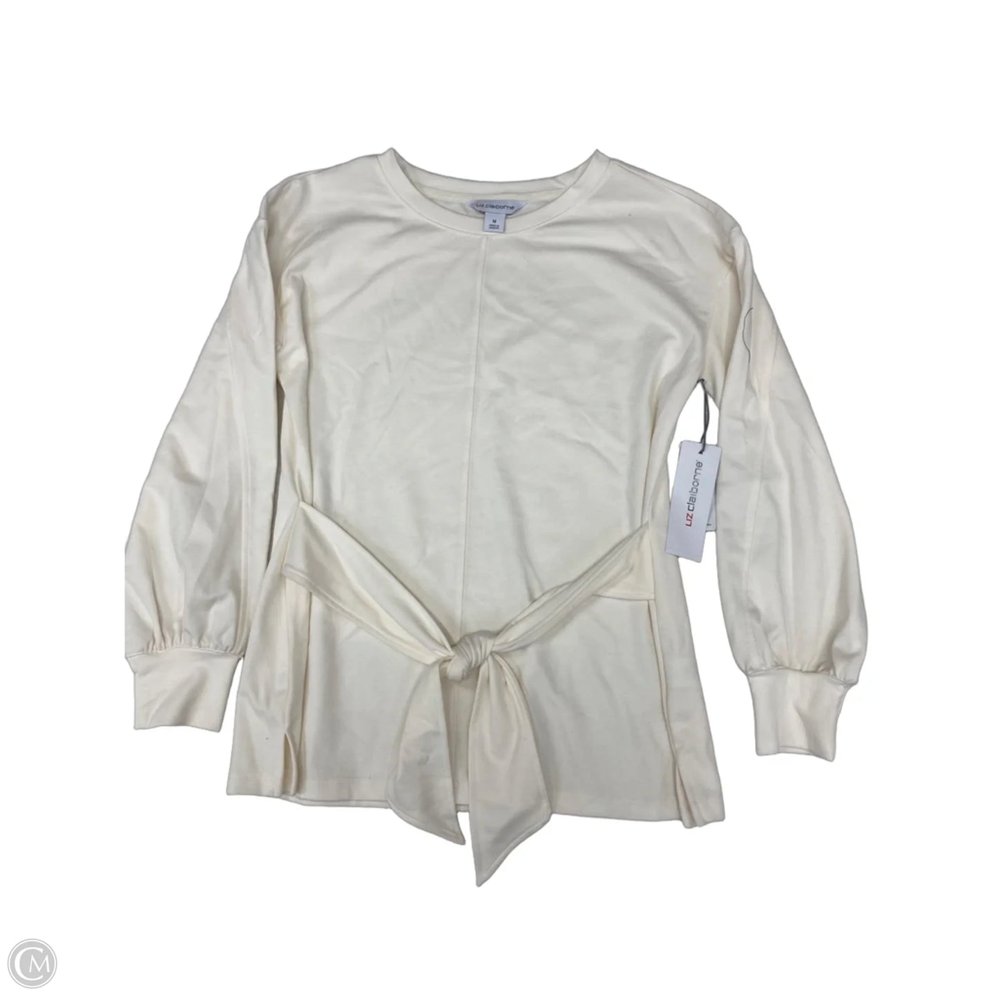 Top Long Sleeve By Liz Claiborne In Ivory, Size: M