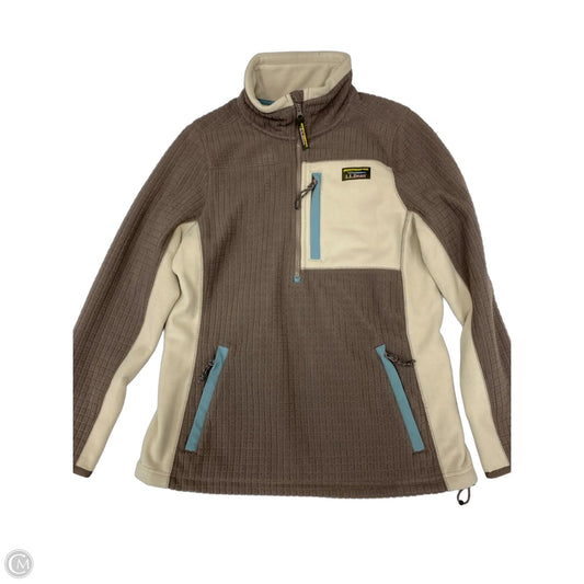 Jacket Fleece By L.l. Bean In Brown & Cream, Size: M