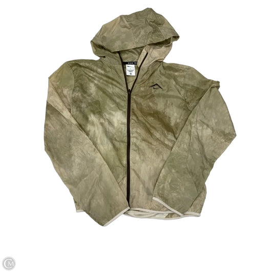 Jacket Windbreaker By Nike Apparel In Cream & Green, Size: M