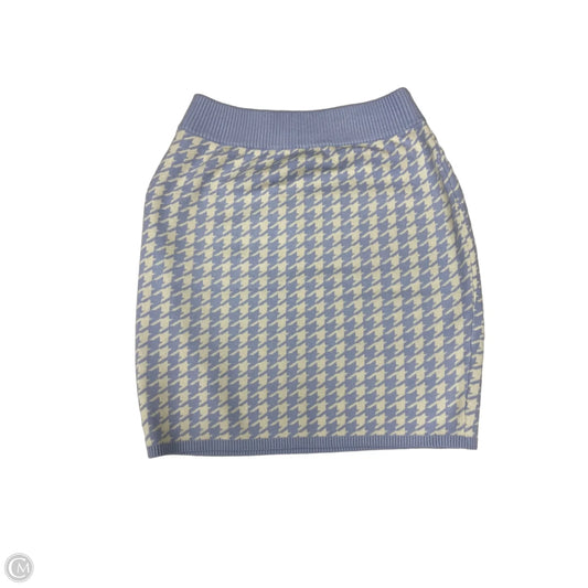 Skirt Mini & Short By Express In Blue & White, Size: 14