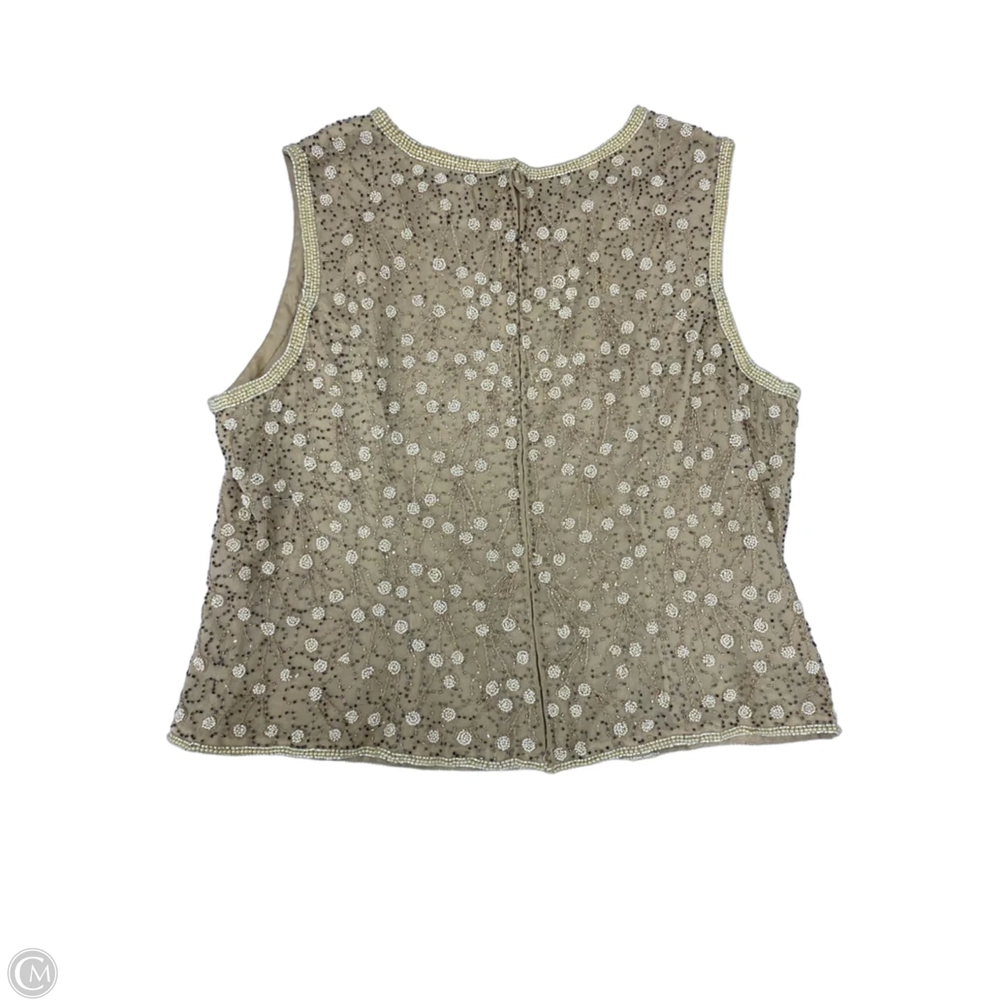 Blouse Sleeveless By Adrianna Papell In Cream, Size: Lp