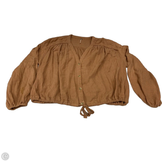 Top Long Sleeve By Free People In Brown, Size: S