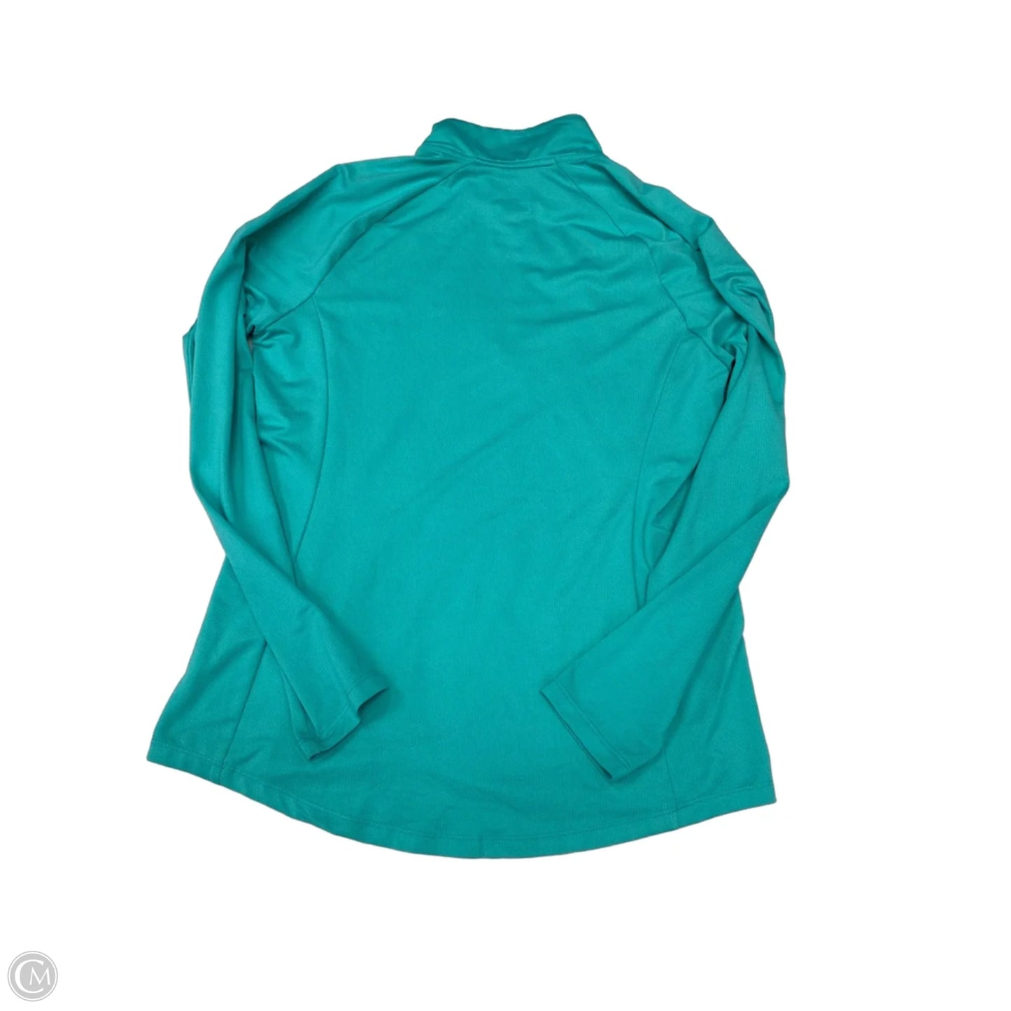 Athletic Top Long Sleeve Collar By Adidas In Aqua, Size: M