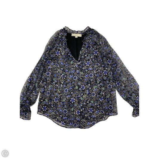 Blouse Long Sleeve By Loft In Floral Print, Size: Xs