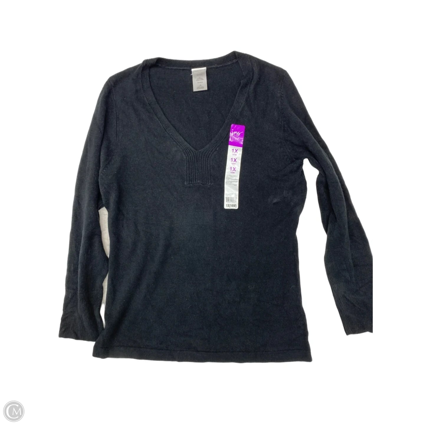 Top Long Sleeve By Just My Size In Black, Size: 1x