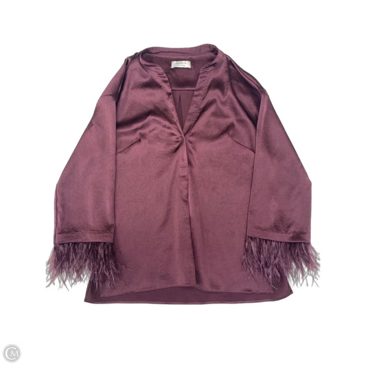Blouse Long Sleeve By Bailey 44 In Maroon, Size: Xs