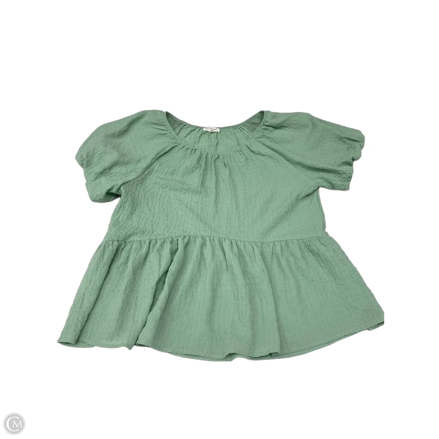 Blouse Short Sleeve By Blu Pepper In Green, Size: M