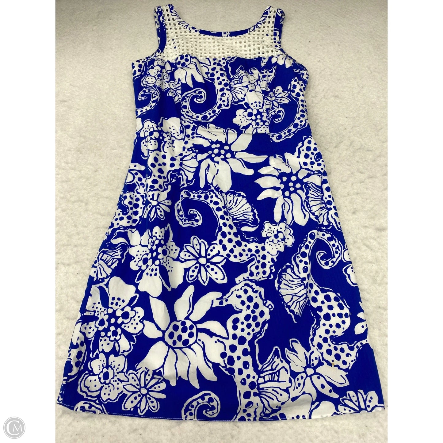 Dress Designer By Lilly Pulitzer In Blue & White, Size: S