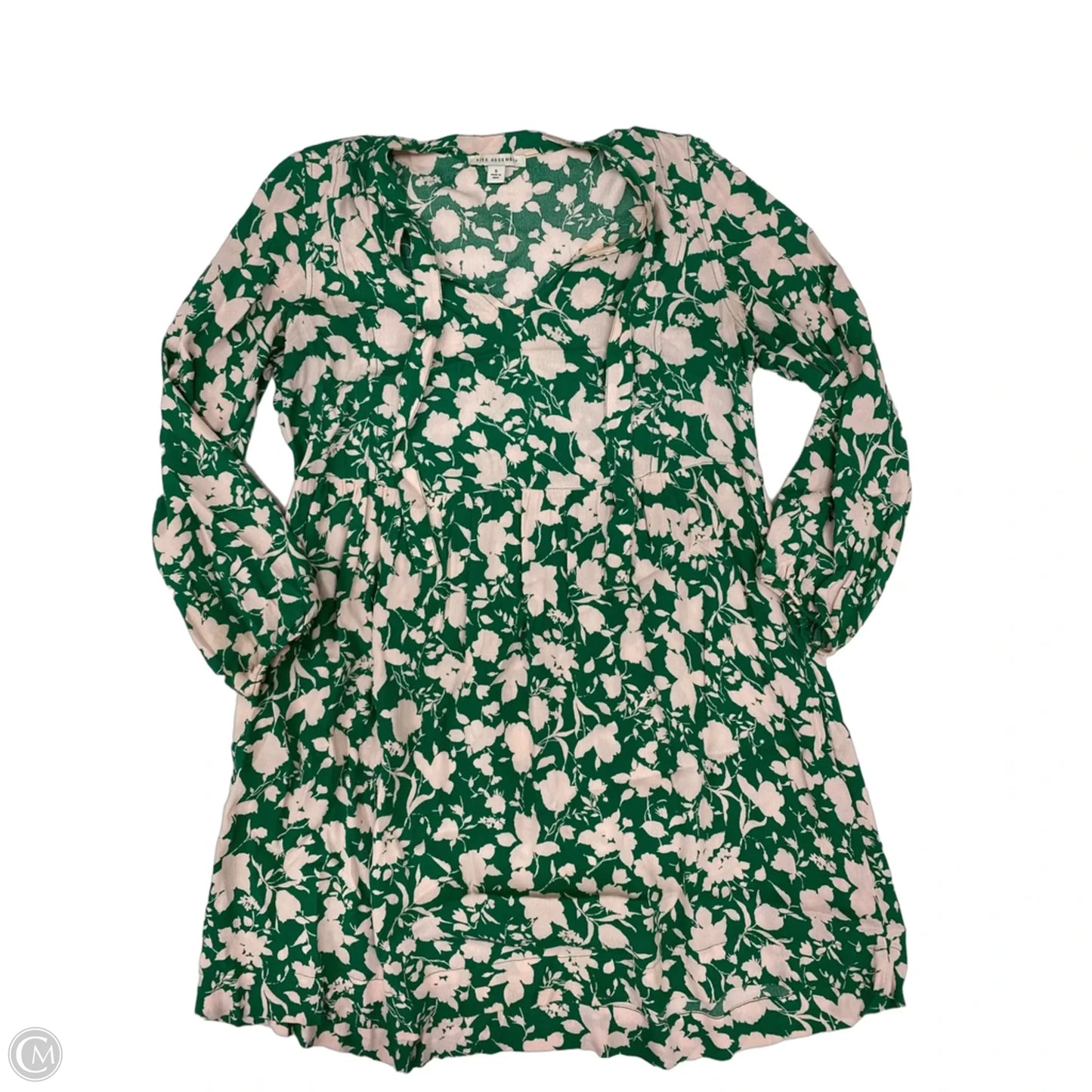 Dress Casual Midi By Free Assembly In Green & White, Size: S