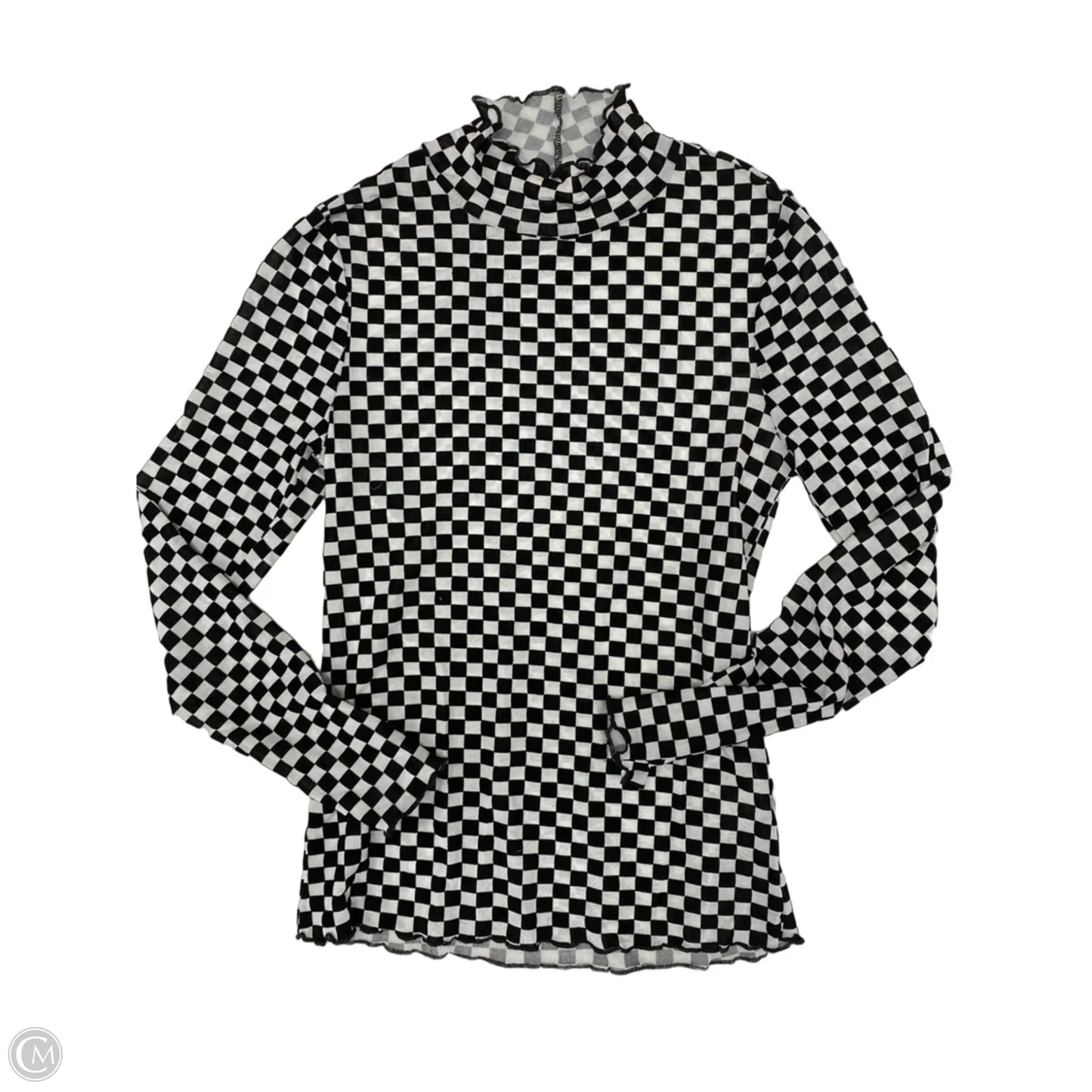 Top Long Sleeve By Clothes Mentor In Checkered Pattern, Size: S