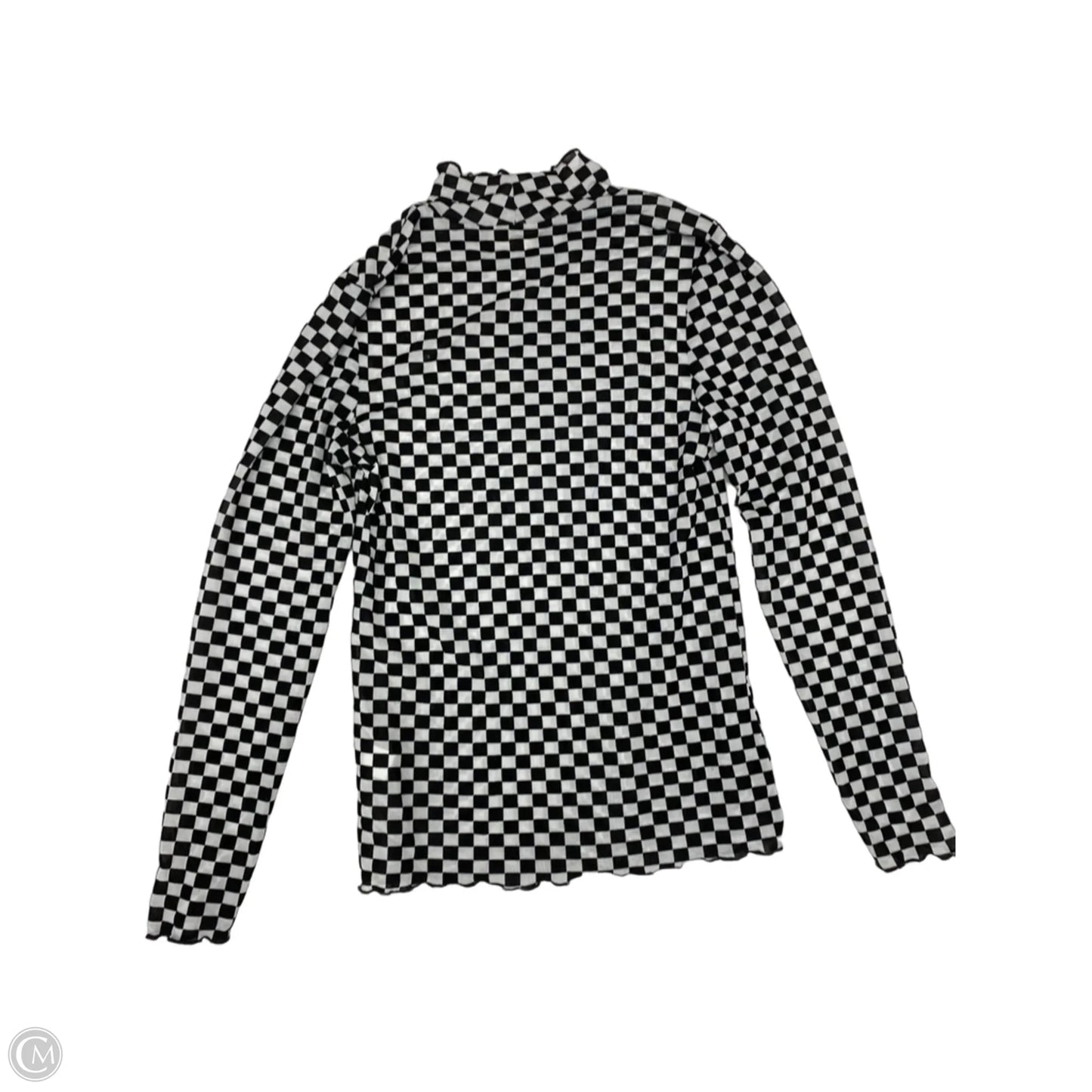 Top Long Sleeve By Clothes Mentor In Checkered Pattern, Size: S