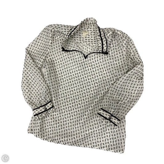 Blouse Long Sleeve By J. Crew In Polkadot Pattern, Size: Xs